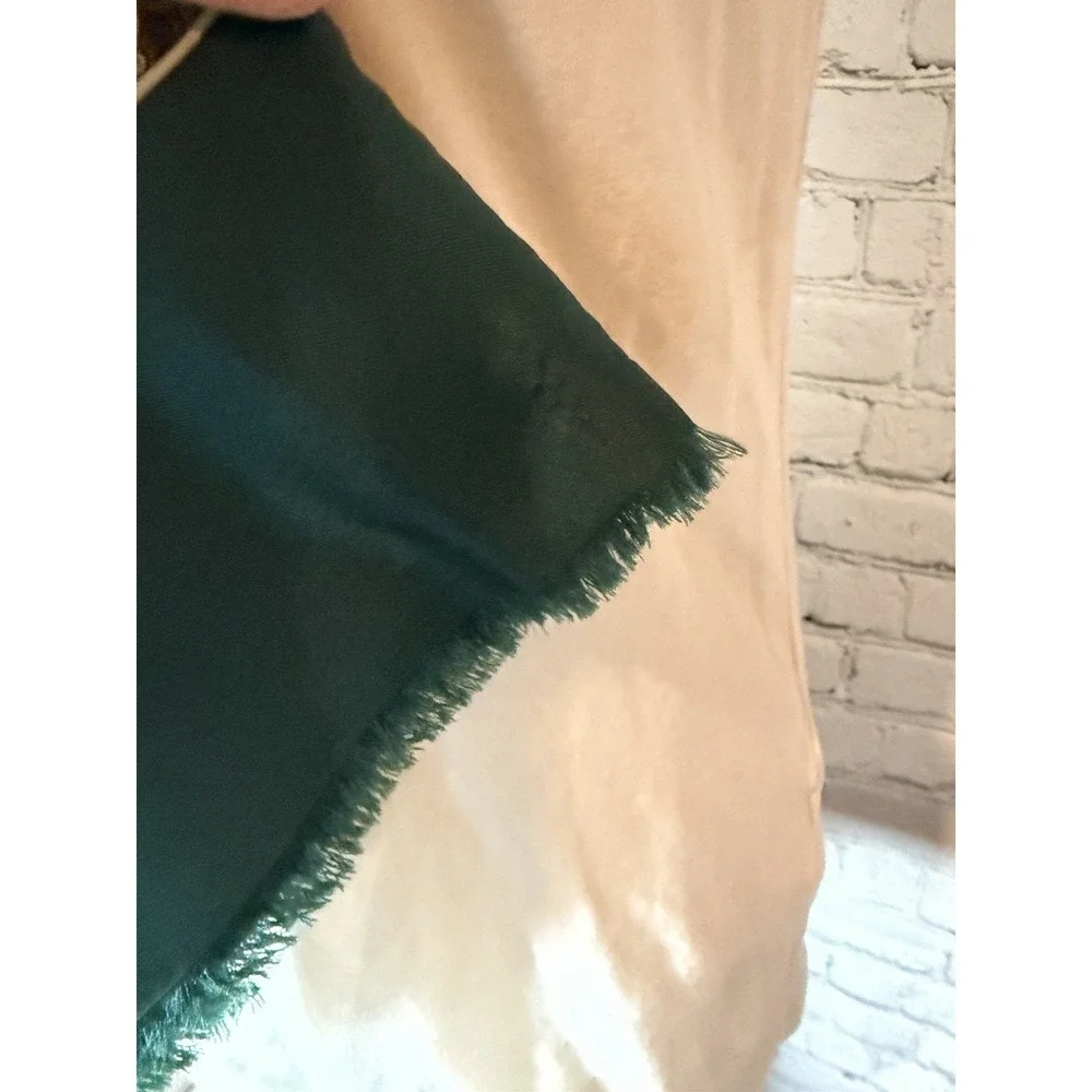 Vintage Green Golf Men's Wool Silk Scarf Regal High‎ End Old Money 54x10